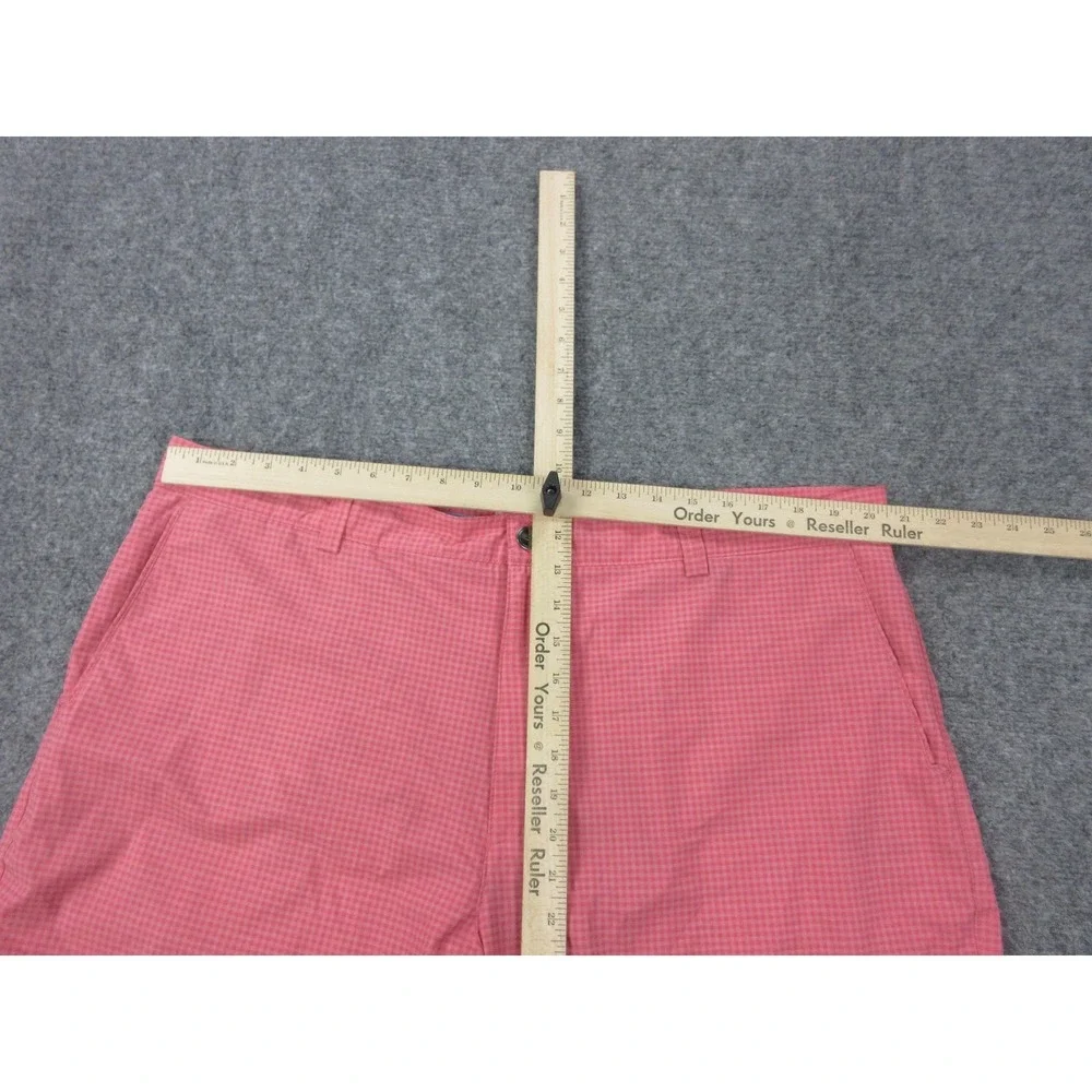 Peter Millar Shorts‎ Mens 42 Pink Golf Check Microfiber Chino Stretch Casual